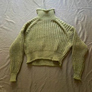 turtle neck sweater green